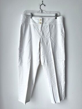 Isda & Co White Cotton Spandex Pants Sz 8